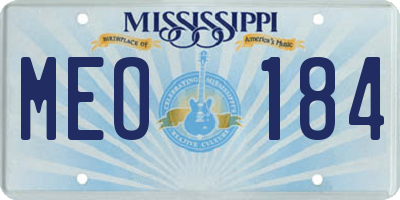 MS license plate MEO184