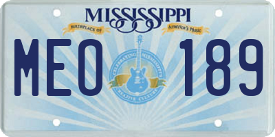 MS license plate MEO189