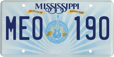 MS license plate MEO190