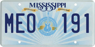 MS license plate MEO191