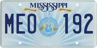 MS license plate MEO192