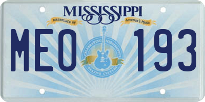 MS license plate MEO193