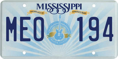 MS license plate MEO194