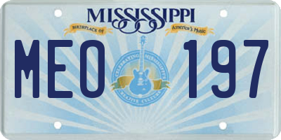 MS license plate MEO197
