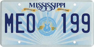 MS license plate MEO199