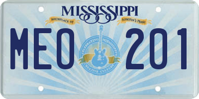 MS license plate MEO201