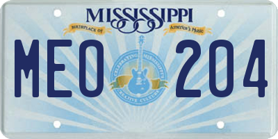 MS license plate MEO204