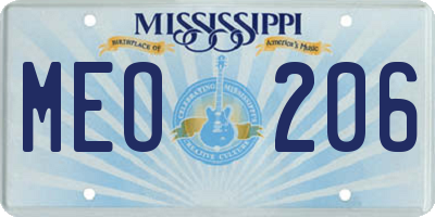 MS license plate MEO206