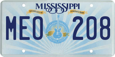 MS license plate MEO208