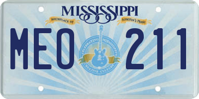 MS license plate MEO211