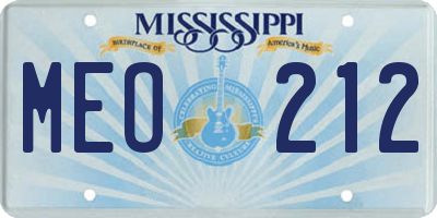 MS license plate MEO212