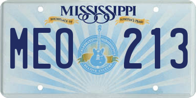 MS license plate MEO213