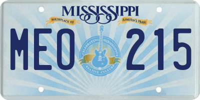 MS license plate MEO215