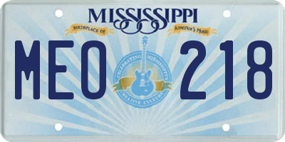 MS license plate MEO218