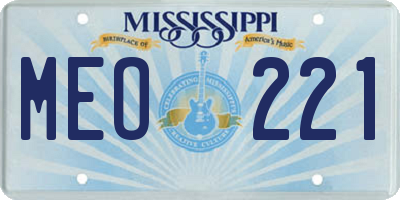 MS license plate MEO221