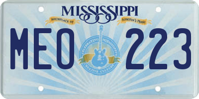 MS license plate MEO223
