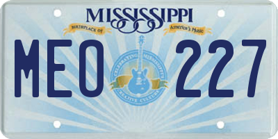 MS license plate MEO227