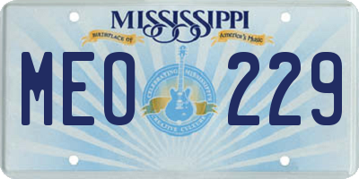 MS license plate MEO229
