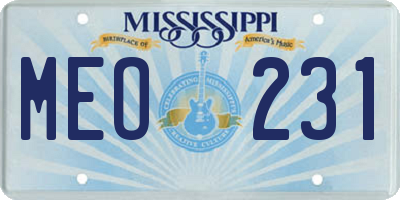 MS license plate MEO231