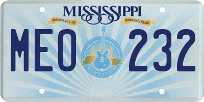 MS license plate MEO232