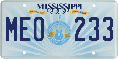 MS license plate MEO233