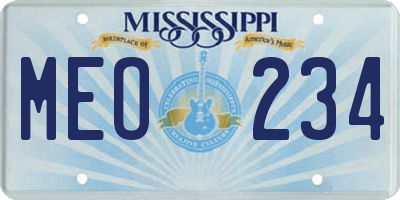 MS license plate MEO234