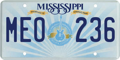 MS license plate MEO236