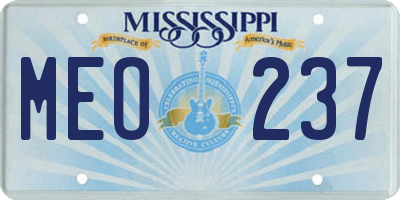 MS license plate MEO237