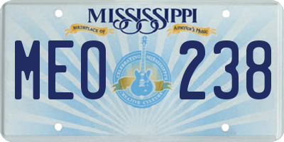 MS license plate MEO238