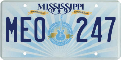 MS license plate MEO247