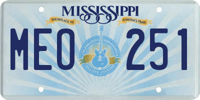 MS license plate MEO251