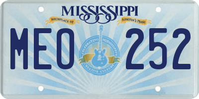 MS license plate MEO252