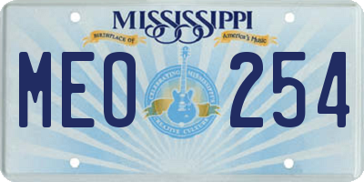 MS license plate MEO254
