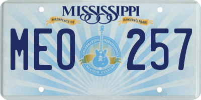 MS license plate MEO257