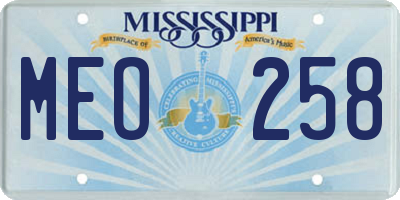 MS license plate MEO258