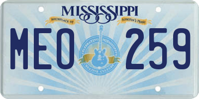 MS license plate MEO259