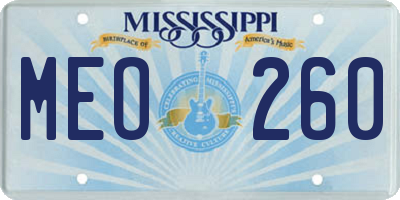 MS license plate MEO260