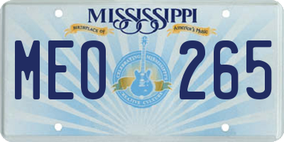 MS license plate MEO265