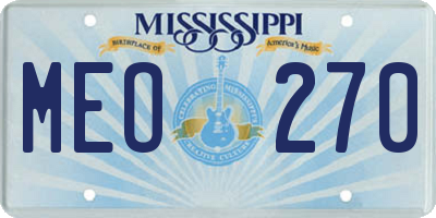 MS license plate MEO270
