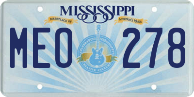 MS license plate MEO278