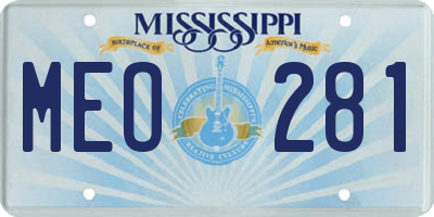 MS license plate MEO281