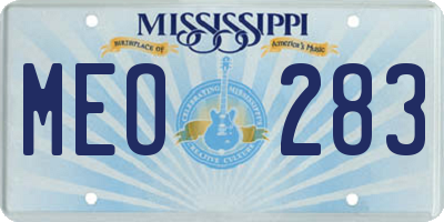 MS license plate MEO283