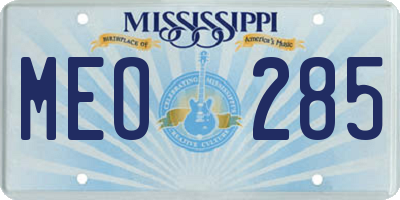 MS license plate MEO285