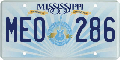 MS license plate MEO286