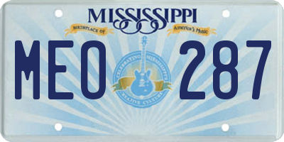 MS license plate MEO287
