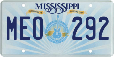 MS license plate MEO292