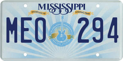 MS license plate MEO294