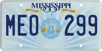MS license plate MEO299