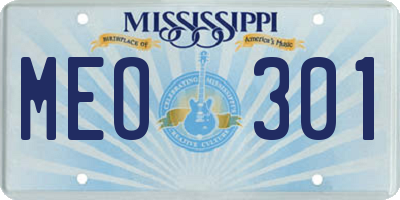MS license plate MEO301