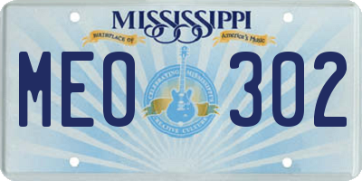 MS license plate MEO302